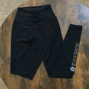 Dark charcoal Pure Barre leggings by Beyond Yoga